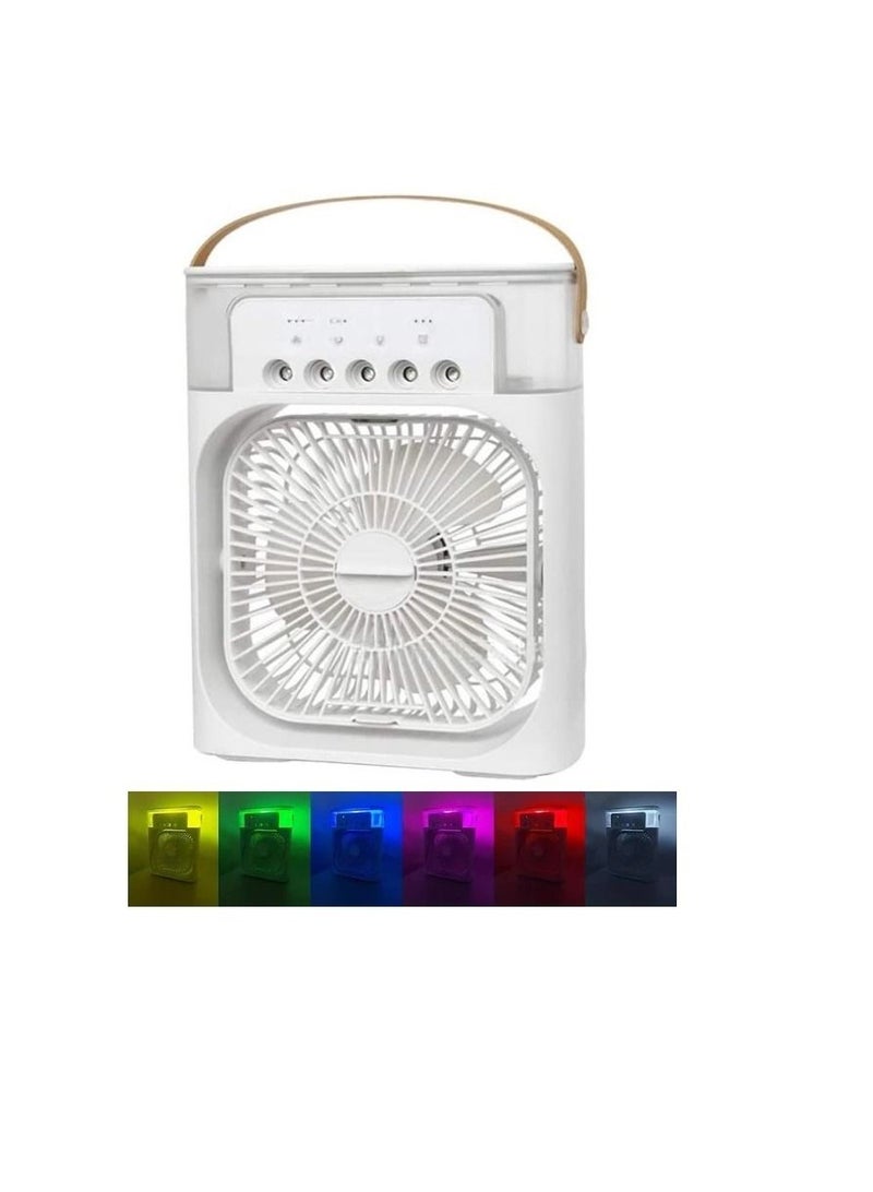 SOSEKO Mini Air Cooler USB Fan Humidifier 3 in 1 with 7 Colors LED Light - Image 2