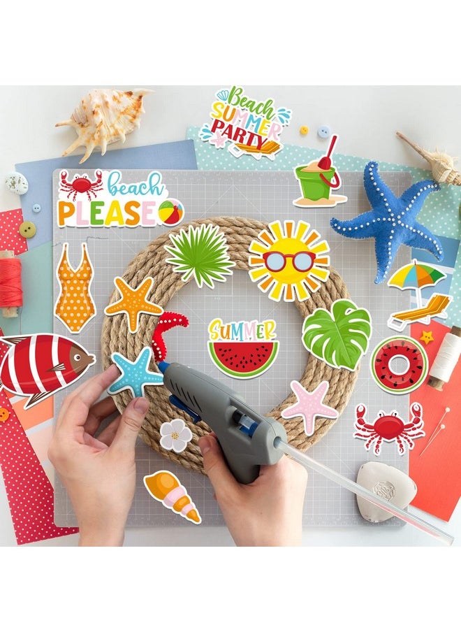 Leinuosen 100 Pcs Summer Themed Paper Die Cuts Cardstock Scrapbook Die Cuts Scrapbooking Summer Cut Outs Beach Scrapbook Embellishments For Summer Bulletin Board Decorations Diy Craft Making Supplies  - Image 4