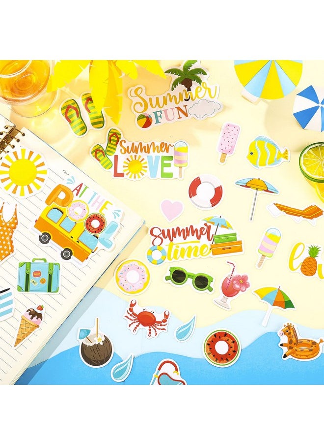 Leinuosen 100 Pcs Summer Themed Paper Die Cuts Cardstock Scrapbook Die Cuts Scrapbooking Summer Cut Outs Beach Scrapbook Embellishments For Summer Bulletin Board Decorations Diy Craft Making Supplies  - Image 5