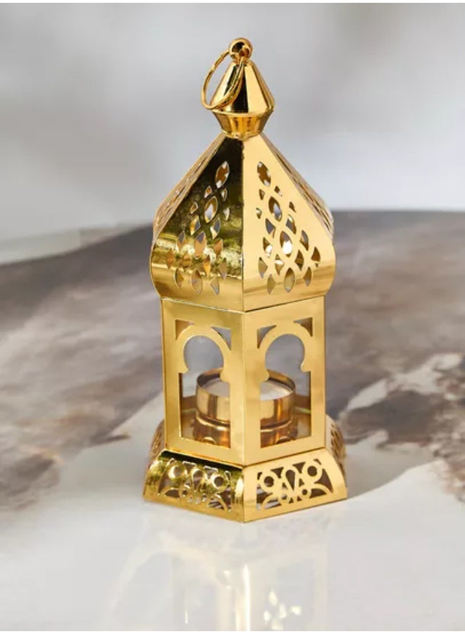 Whynot Metallic Ramadan Lantern with LED Light – Elegant Islamic Design | Size 20×6×25 cm - Image 1