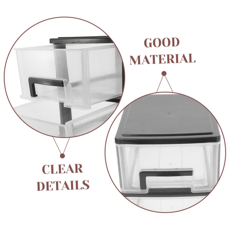 4 Layer Black Plastic Drawer Storage Cabinet Organizer 40x24x17cm for Home Office - Image 5