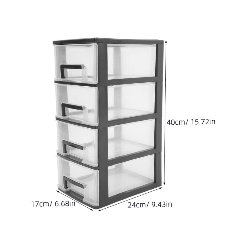 4 Layer Black Plastic Drawer Storage Cabinet Organizer 40x24x17cm for Home Office - Image 4