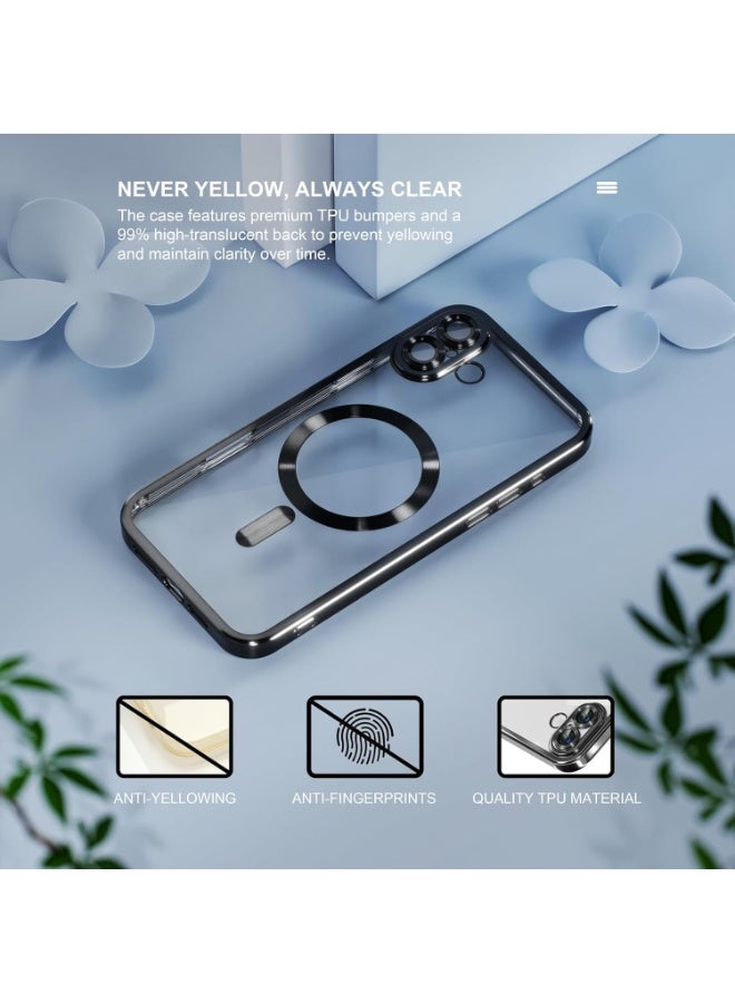 أكاليكس جراب مغناطيسي شفاف لهاتف آيفون 17، متوافق مع ماج سيف، مزود بواقي عدسة كاميرا مدمج، غطاء هاتف ناعم ونحيف لهاتف آيفون 17 - أسود - Image 5