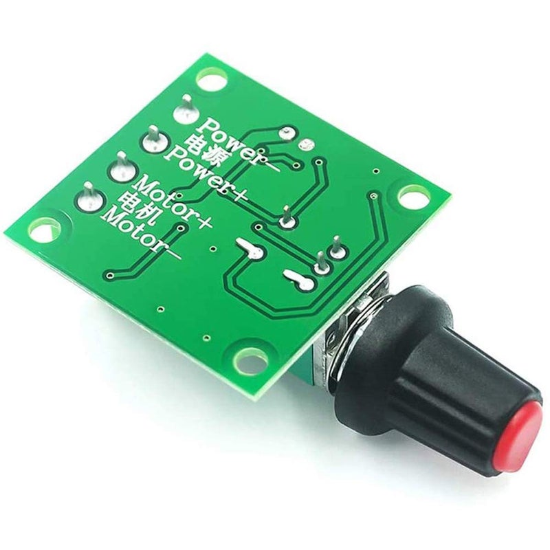 Greluma جريلوما 3 قطع، تحكم في سرعة محرك DC (PWM) 1803BK بجهد 1.8v 3v 5v 6v 7.2v 12v 2A 30W، مفتاح تشغيل قابل للتعديل - Image 2