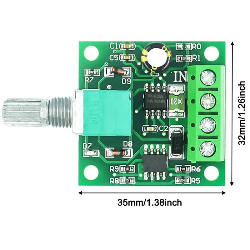 Greluma جريلوما 3 قطع، تحكم في سرعة محرك DC (PWM) 1803BK بجهد 1.8v 3v 5v 6v 7.2v 12v 2A 30W، مفتاح تشغيل قابل للتعديل - Image 4