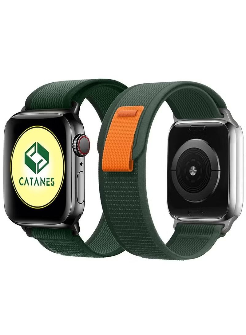 فيسوس سوار Apple Watch Trail 38 مم 40 مم 41 مم نايلون منسوج حزام رياضي لـ iWatch Series Ultra / 8/7 / SE / 6/5/4/3/2/10 أزرق داكن