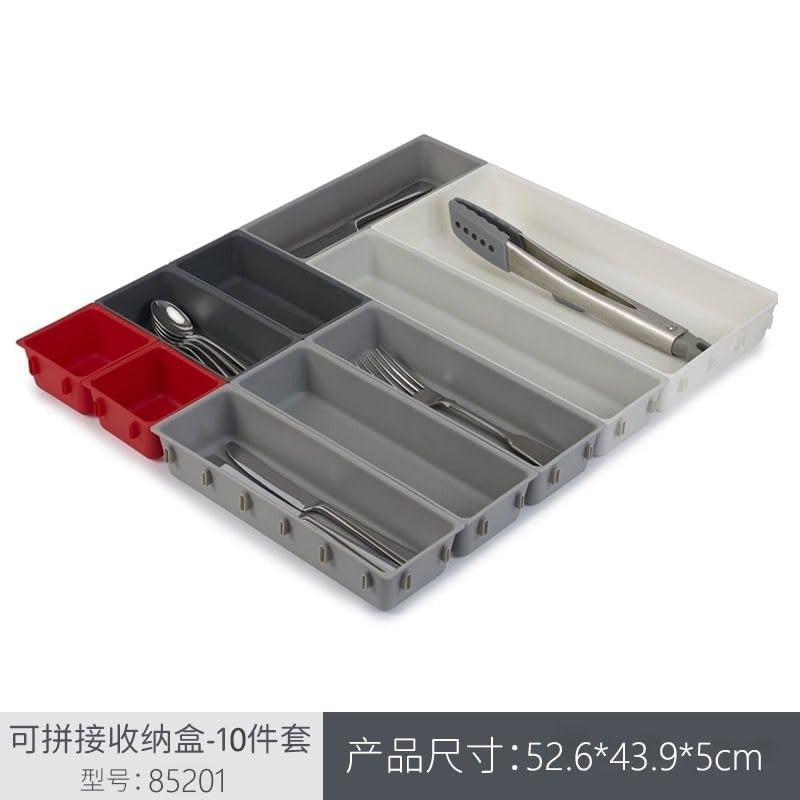 10 Pcs Expandable Cutlery Drawer Organizer Plastic Spoon Storage Organizer for Home Kitchen Bed Bathroom Multipurpose Cutlery Organizer Tray/Modular Kitchen Storage Plate - Image 2