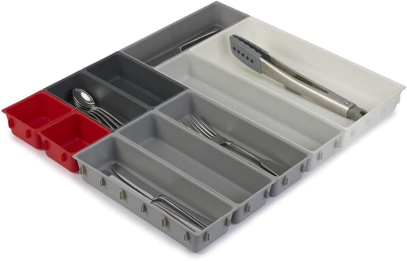 10 Pcs Expandable Cutlery Drawer Organizer Plastic Spoon Storage Organizer for Home Kitchen Bed Bathroom Multipurpose Cutlery Organizer Tray/Modular Kitchen Storage Plate - Image 1