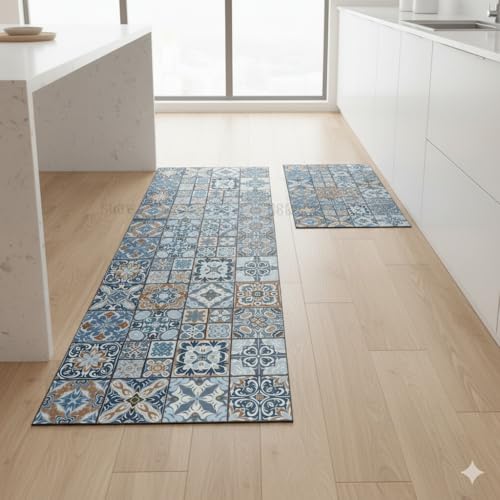 proxin Kitchen Mat Anti-Slip Waterproof Floor Mat, Oil-Proof Anti-Fatigue Kitchen mats for Floor Anti Slip, Sink, Laundry & Standing Desk (118x38cm, 58x38cm) (Multi3) - Image 5