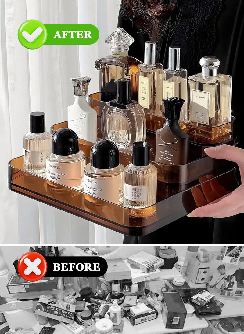 URbazaar Clear Acrylic Showcase Display Risers, Perfume Cosmetics Organizer, Three-Tiered Shelf, Lotion Skincare Stand, Spice Holder,Sturdy Clear Rack For Kitchen Bathroom Countertop Cabinet Storage - Image 5
