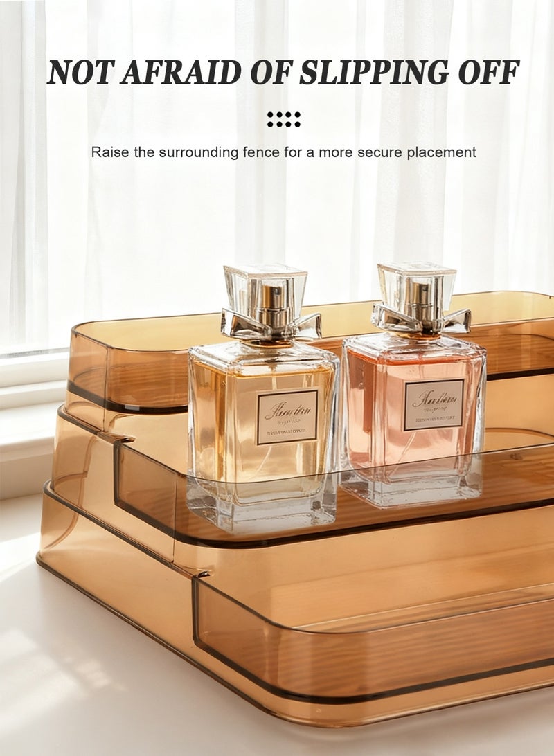 URbazaar Clear Acrylic Showcase Display Risers, Perfume Cosmetics Organizer, Three-Tiered Shelf, Lotion Skincare Stand, Spice Holder,Sturdy Clear Rack For Kitchen Bathroom Countertop Cabinet Storage - Image 3