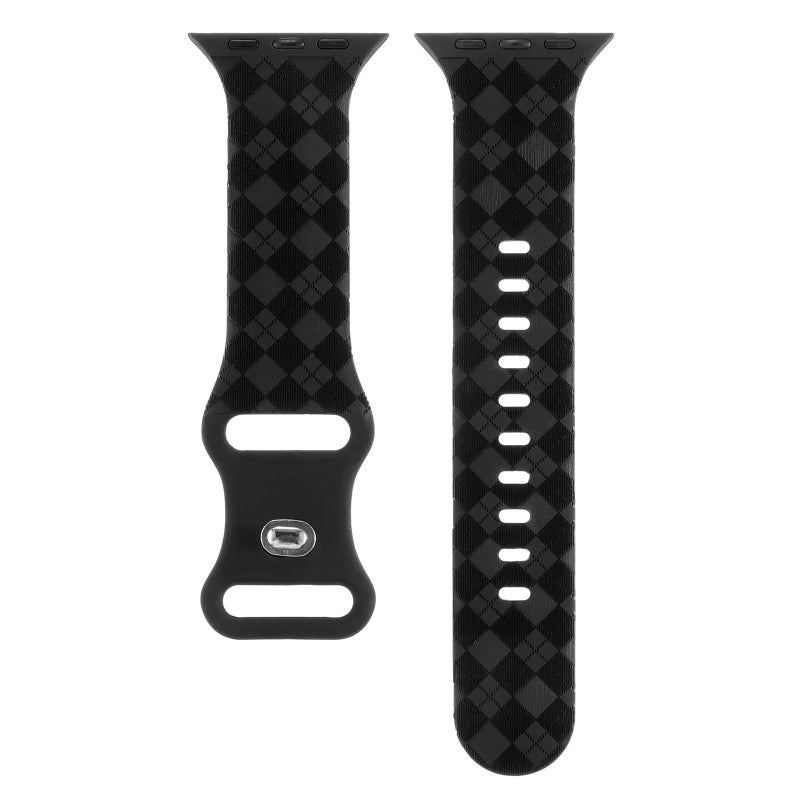 Bluejw Laser Grid Silicone Watch Band for Apple Watch Ultra 2/9/8/7/6/5/4/SE/3 - Soft Rubber Strap - Replace Your Watch Band - Image 1