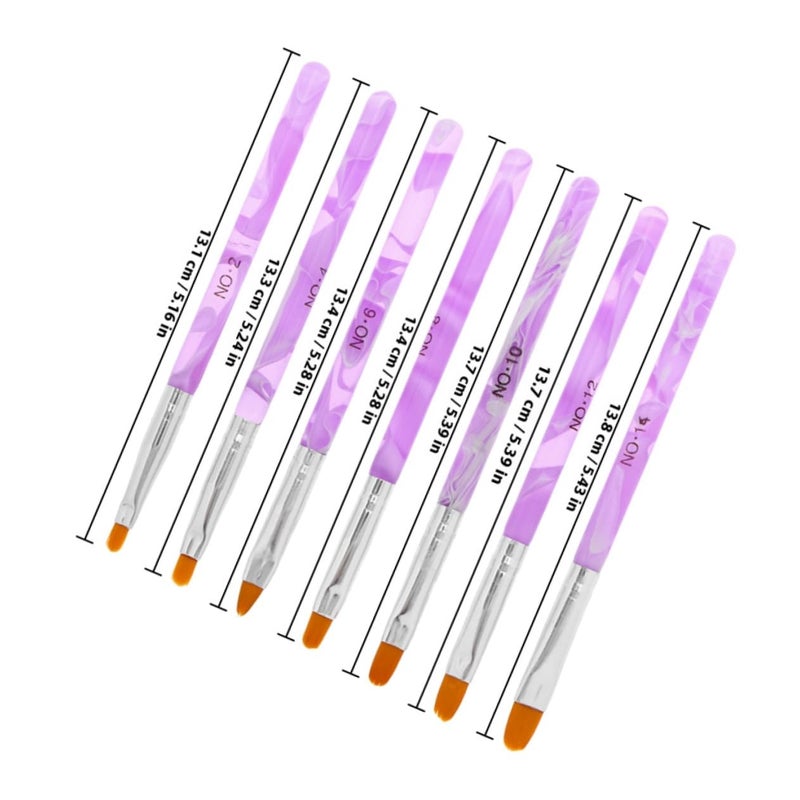 14 قطعة من مجموعة فرش فن الأظافر بالجل بالأشعة فوق البنفسجية مع قلم البناء لعمل المانيكير والرسم التفصيلي - Image 3