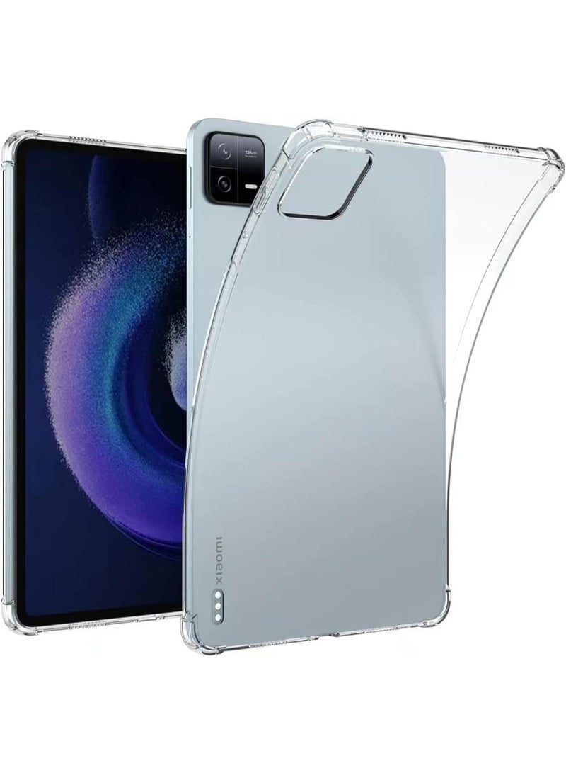 Clear Case for Xiaomi Pad 6/6 Pro 11 Inch, Ultra Transparent Soft TPU Protective Cover, Lightweight Flexible Silicone Shockproof Rugged Back Case - Image 1