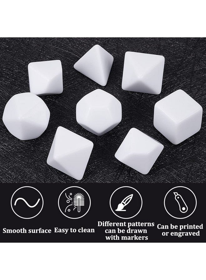BENECREAT 20Pcs 5 Style White Blank Dice D4 D6 D8 D10 D12 Acrylic Dice No Hole Beads With Storage Box For Dice Diy Making, Party Favor - Image 4