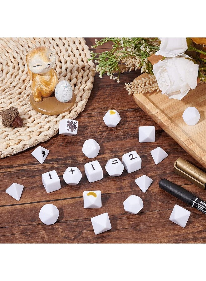 BENECREAT 20Pcs 5 Style White Blank Dice D4 D6 D8 D10 D12 Acrylic Dice No Hole Beads With Storage Box For Dice Diy Making, Party Favor - Image 5