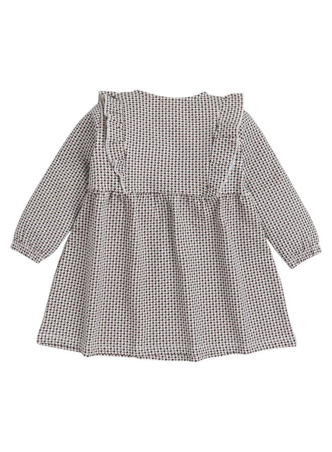 Victor And Jane Girls Multi Houndstooth Ruffled Dress - Image 2