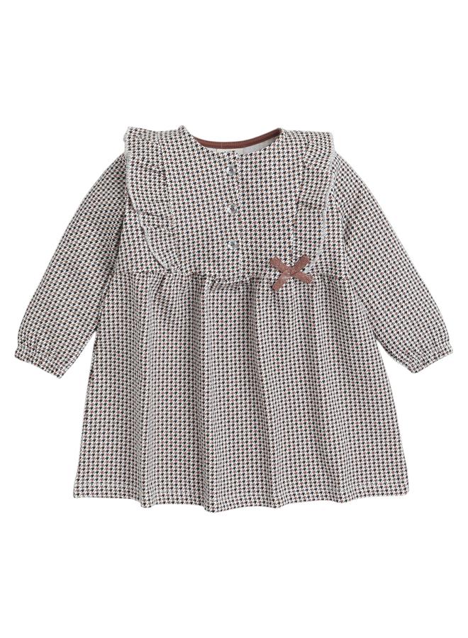 Victor And Jane Girls Multi Houndstooth Ruffled Dress - Image 1