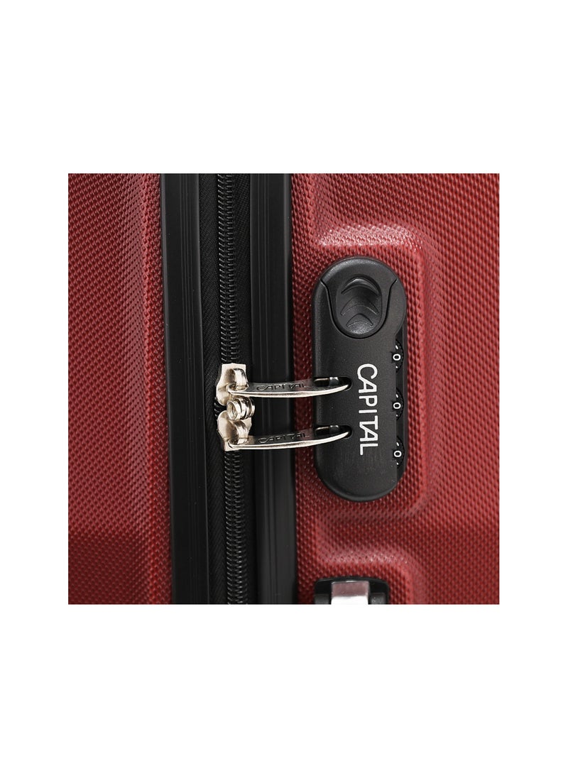 CAPITAL Hardside Luggage Trolley Bag 3 Pieces Set,Burgundy (S-20",M-24",L-28")  - Image 4