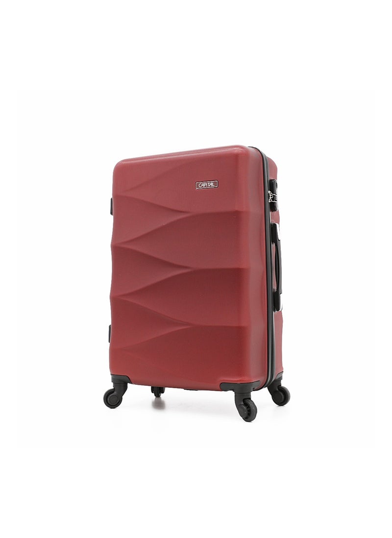 CAPITAL Hardside Luggage Trolley Bag 3 Pieces Set,Burgundy (S-20",M-24",L-28")  - Image 2