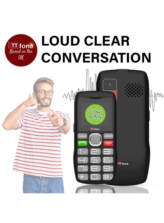 تي تي فون هاتف TTfone TT890 بتقنية 4G لكبار السن – هاتف محمول سهل الاستخدام بأزرار كبيرة، مزود بزر للمساعدة في حالات الطوارئ، وشحن USB-C، وبلوتوث، وكاميرا (مع شاحن كهربائي) - Image 5