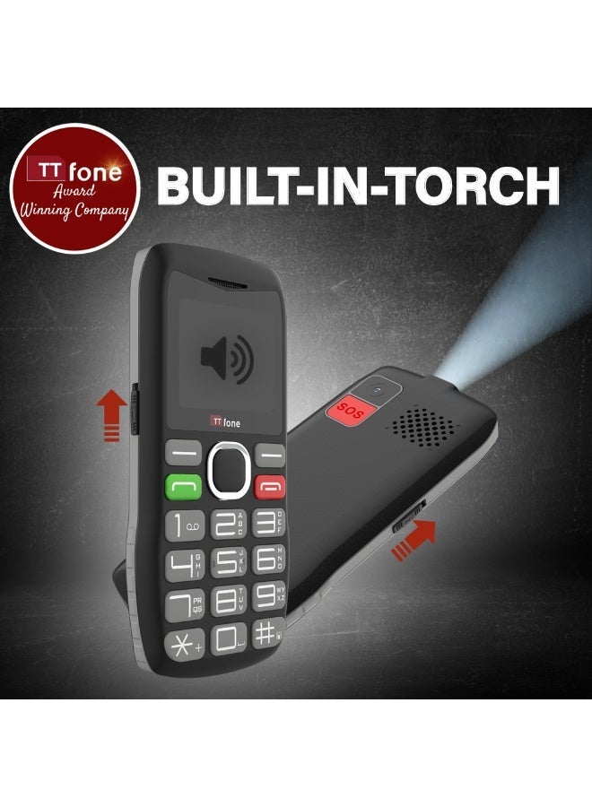 تي تي فون هاتف TTfone TT890 بتقنية 4G لكبار السن – هاتف محمول سهل الاستخدام بأزرار كبيرة، مزود بزر للمساعدة في حالات الطوارئ، وشحن USB-C، وبلوتوث، وكاميرا (مع شاحن كهربائي) - Image 3