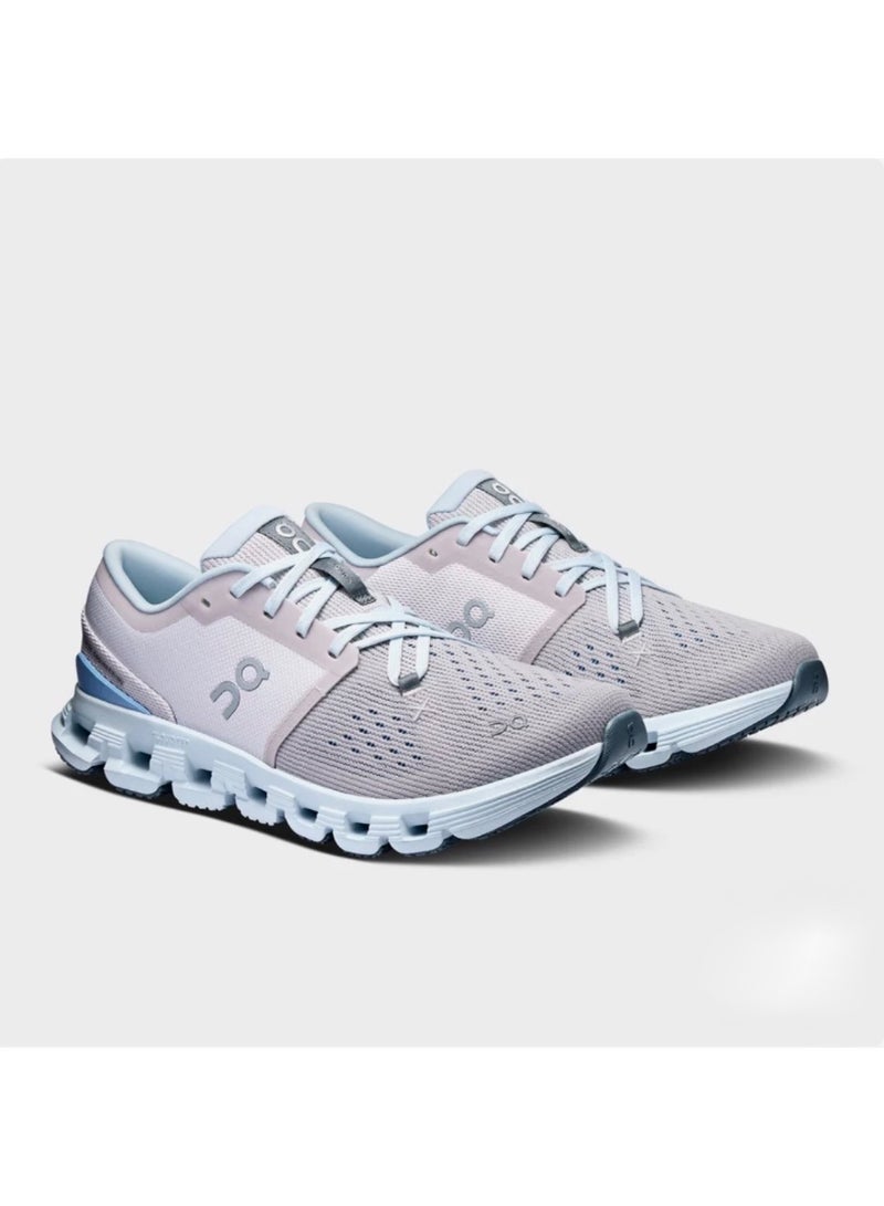On Running Cloud X 4 Unisex Sneakers, Silver Chambray - Image 1