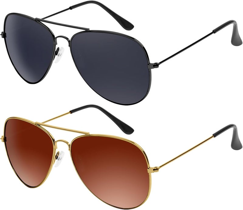 WODISON Classic Kids Sunglasses Bulk Reflective Metal Frame Children Eyeglass 2 Pack - Image 1