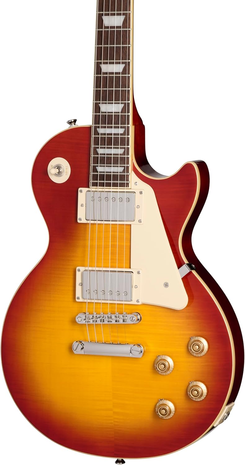 Epiphone Inspired by Gibson Les Paul Standard 50s Electric Guitar, Washed Cherry Sunburst with Gig Bag - Image 2