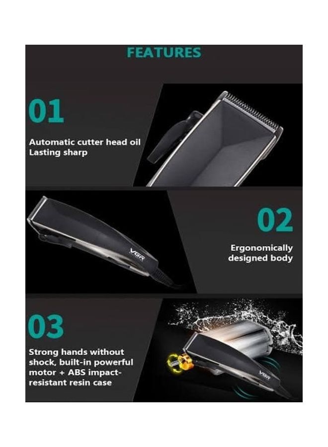 VGR V-033 Professional Hair Clipper Black/Silver - Image 3