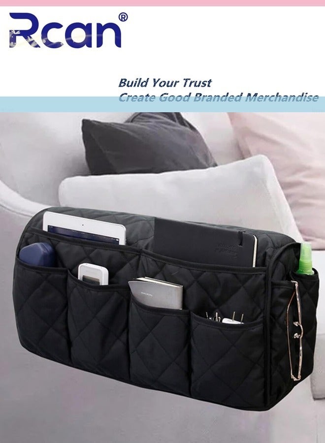 Rcan 2 In 1 Waterproof Armrest Covers Sofa Arm Organizer Anti Slip Recliner Couch Armchair Slipcover with 14 Pockets for Tablet Magazines TV Remote Holder - Image 1