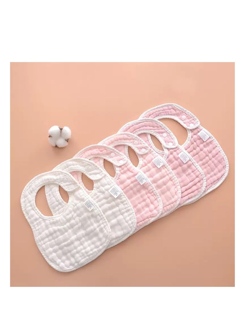 6PCS Cotton Baby Bib Set Children's Gauze Mouth Towel U-Shaped Bib - Image 1