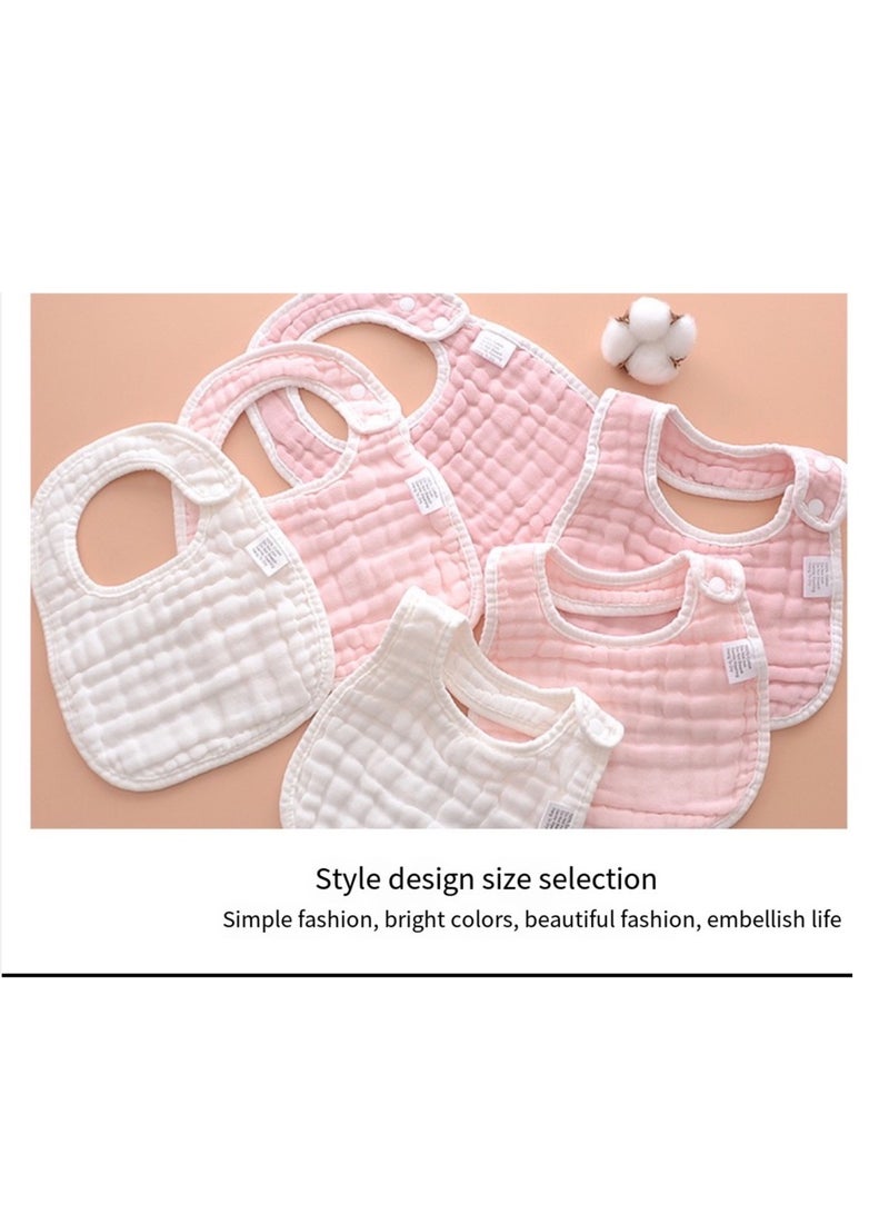 6PCS Cotton Baby Bib Set Children's Gauze Mouth Towel U-Shaped Bib - Image 2