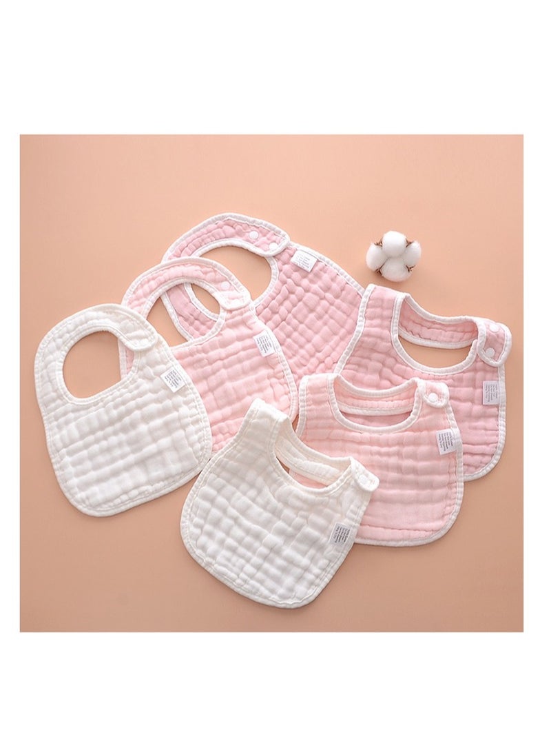 6PCS Cotton Baby Bib Set Children's Gauze Mouth Towel U-Shaped Bib - Image 3