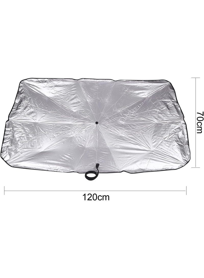 Foldable Car Windshield Sunshade, Front Window Shade UV Protection for Cars and Trucks - Image 5