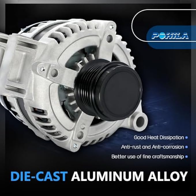 POHILA Alternator 12V 160Amp Compatible with Chrysler 200 2011-2014, Town & Country 2011-2016, Dodge Avenger 2011-2014, Grand Caravan 2011-2020, Journey 2011-2019, Ram C/V, VW Routan, V6 3.6L 11570N - Image 5