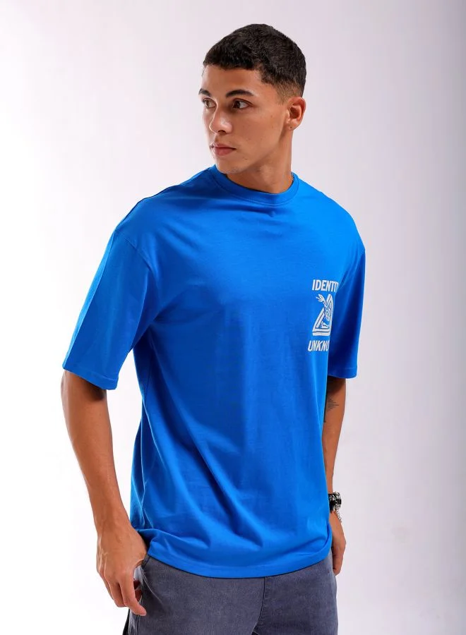 شركة المرآب الهندية Men's Street Boxy Placement Print Crew Neck Short Sleeve T-Shirt