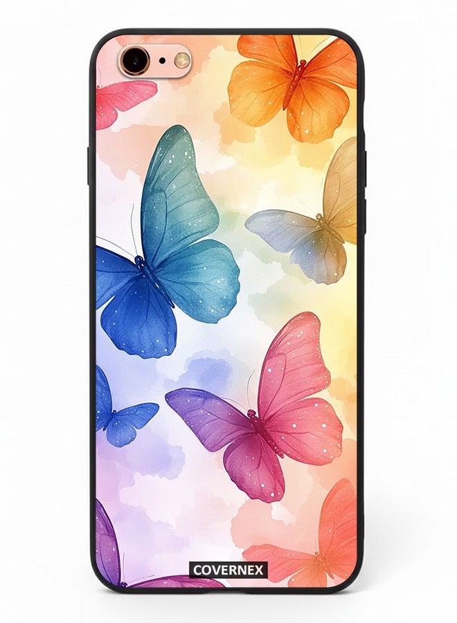 Covernex Apple iPhone 6s Plus Protective Case Cover Printed Featuring Dreamy Pastel Floating Butterflies - Image 2