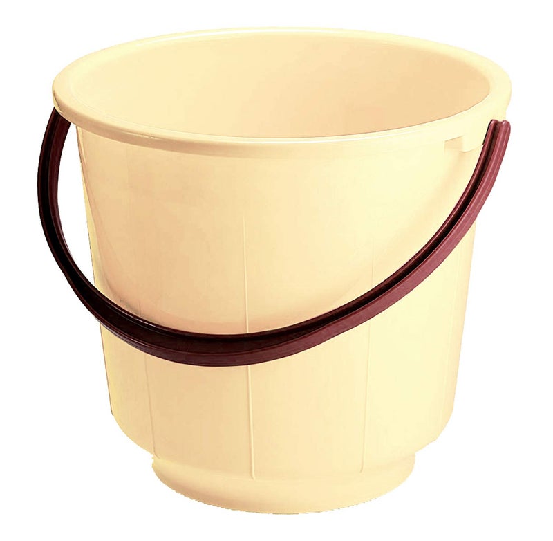 Kuber Industries Kuber Industries 4 Pieces Unbreakable Strong Plastic Bathroom Bucket 13 LTR (Cream) -CTKTC042977  - Image 2