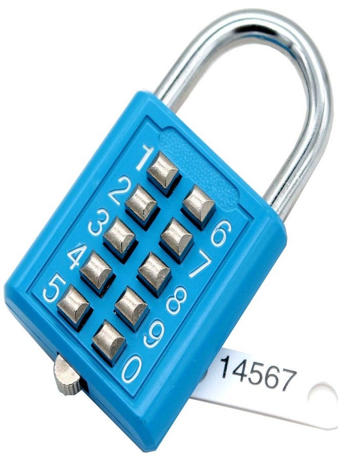 TEMEILI MIONI 10 Position Button Combination Padlock, 5 Position Locking Mechanism, bluexi15:18 - Image 1