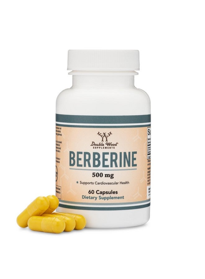 Double Wood Supplements Berberine Supplement 500mg, 60 Capsules (Third Party Tested, Non-GMO, Gluten Free, Vegan Safe) AMPK Activator - Berberine HCL for Cardiovascular Health by Double Wood - Image 1