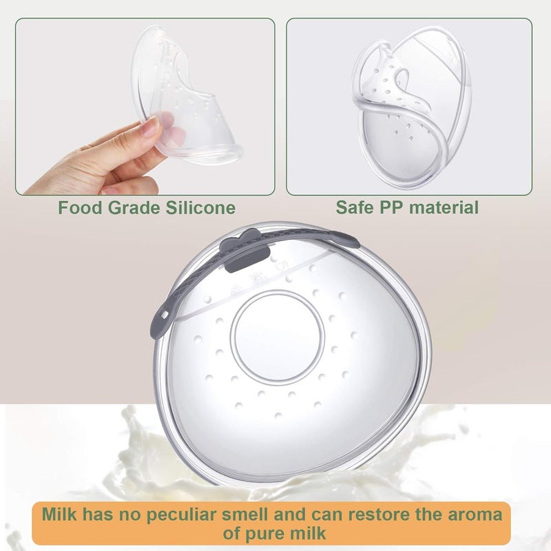 Lictin Breast Cup Set - Protection Milk Collection Tray with Soft and Reusable Nursing Pads (2 Pieces) with 10 Breast Milk Bags - Image 4