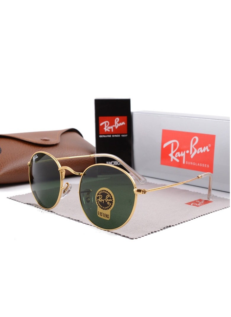 Ray-Ban Ray-Ban Men's Pilot Sunglasses Gold Framed with Green UV Lenses  - Image 1