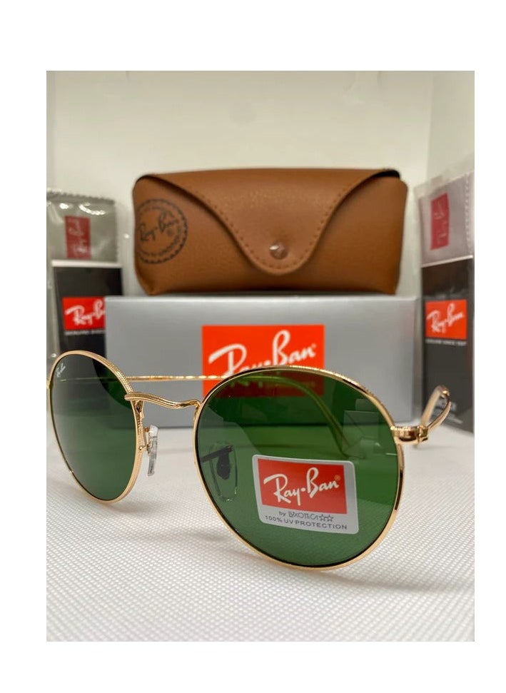 Ray-Ban Ray-Ban Men's Pilot Sunglasses Gold Framed with Green UV Lenses  - Image 3