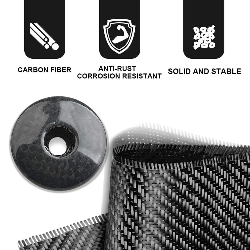 BUCKLOS Bike Headset Top Cap and Expander Plug, Fits 1-1/8" Fork Stems, Carbon Fiber Top Cap with Aluminum Screw Shiny - Image 4