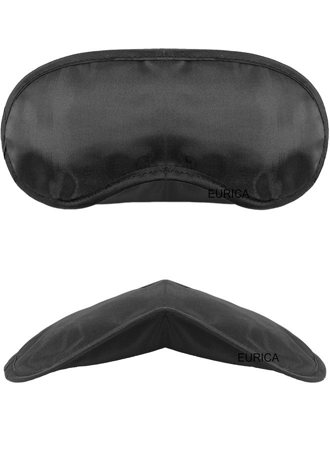 PorsMing Sleep Eye Mask Blindfold with Nose Pad and Elastic Strap, 4 Layers, Black, Pack of 30 - Image 3