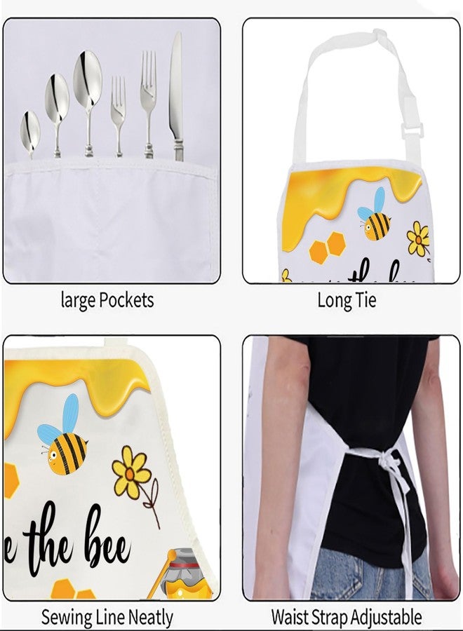 BNQL Bee Apron Bee Bee Gifts for Bee Lover Queen Bee Gifts Bee Kitchen Apron Bumble Honey Bee Apron Save The Bees Chef Apron - Image 4