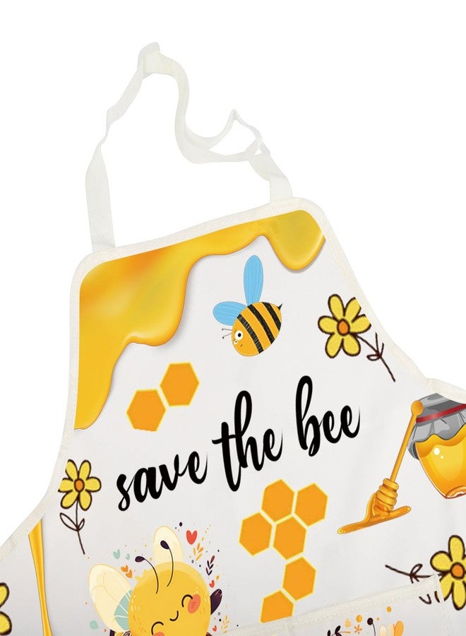 BNQL Bee Apron Bee Bee Gifts for Bee Lover Queen Bee Gifts Bee Kitchen Apron Bumble Honey Bee Apron Save The Bees Chef Apron - Image 3