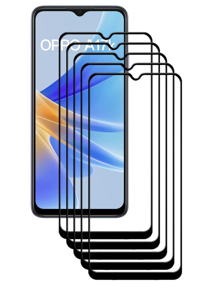 ACLIX 5 Pieces Antistatic ESD Dustproof Premium Quality High Definition Tempered Glass Screen Protector Designed For Oppo A17k - Image 1