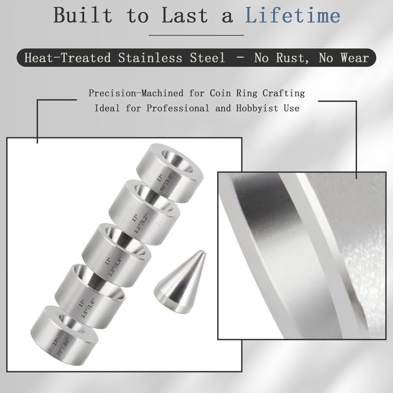 MOTOQUEEN 17 Degree Five Piece Set Folding Reduction Die Stainless Steel Stabilizer Folding Cone Die Set Coin Making Tool - Image 3